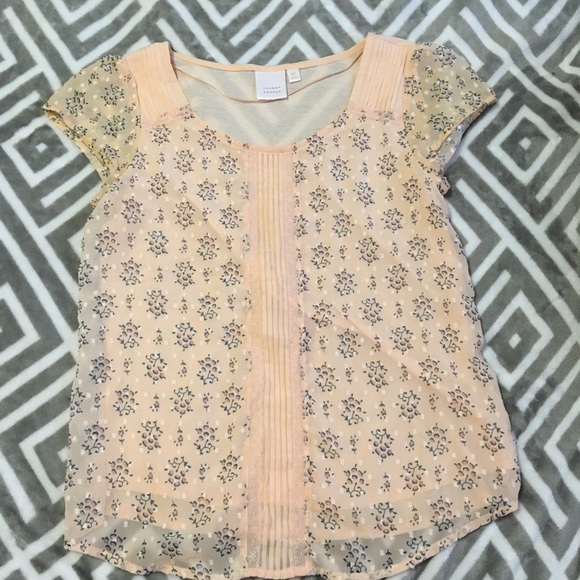 Lauren Conrad MED peach feminine top NWOT - Picture 3 of 6